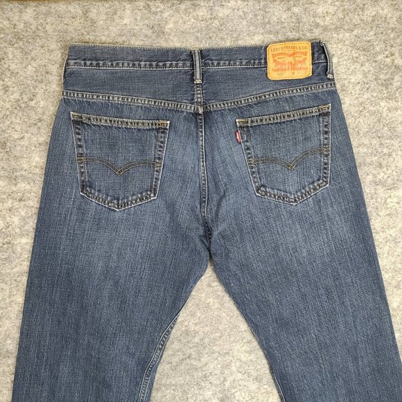Levis Baggy Jeans Men 36x29 (32) 569 Loose Straight Skater Dark Faded Distressed - Picture 7 of 7